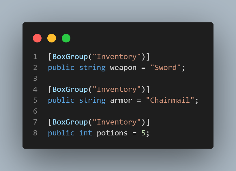 BoxGroup Example
