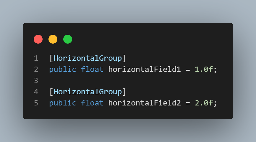 HorizontalGroup Example